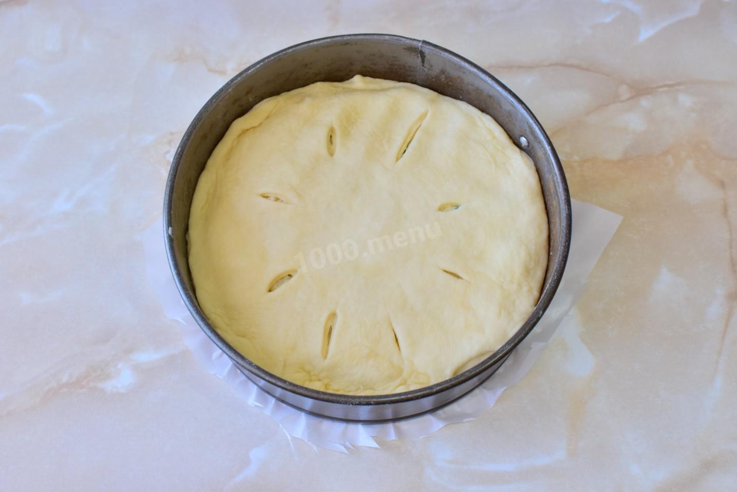 Шаг 10 приготовления Пирог с рисом и яйцом в духовке