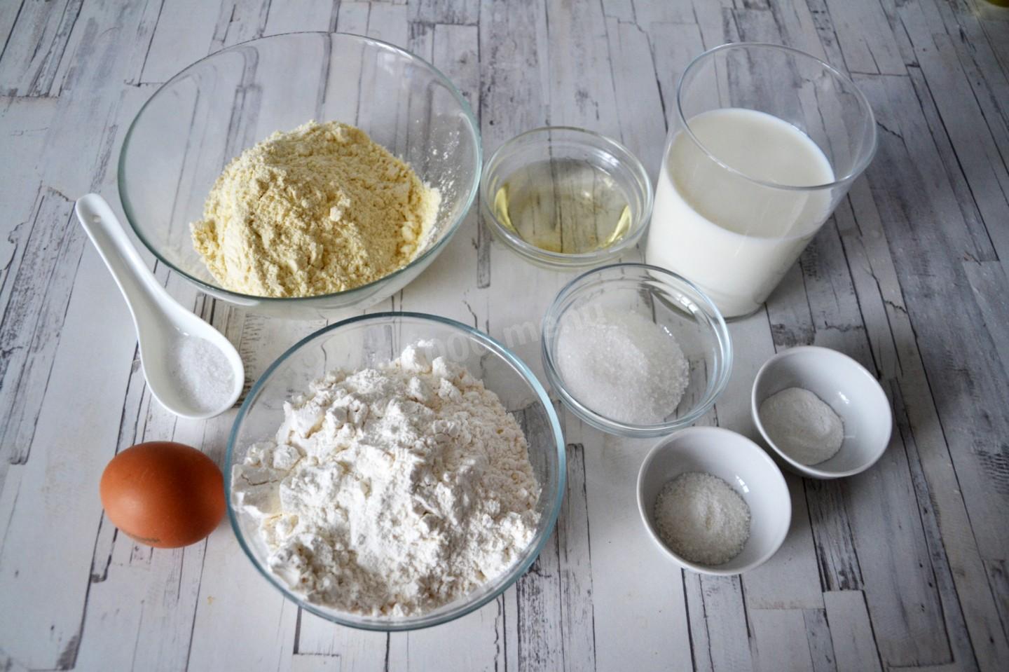 Шаг 1 приготовления Оладьи из кукурузной муки