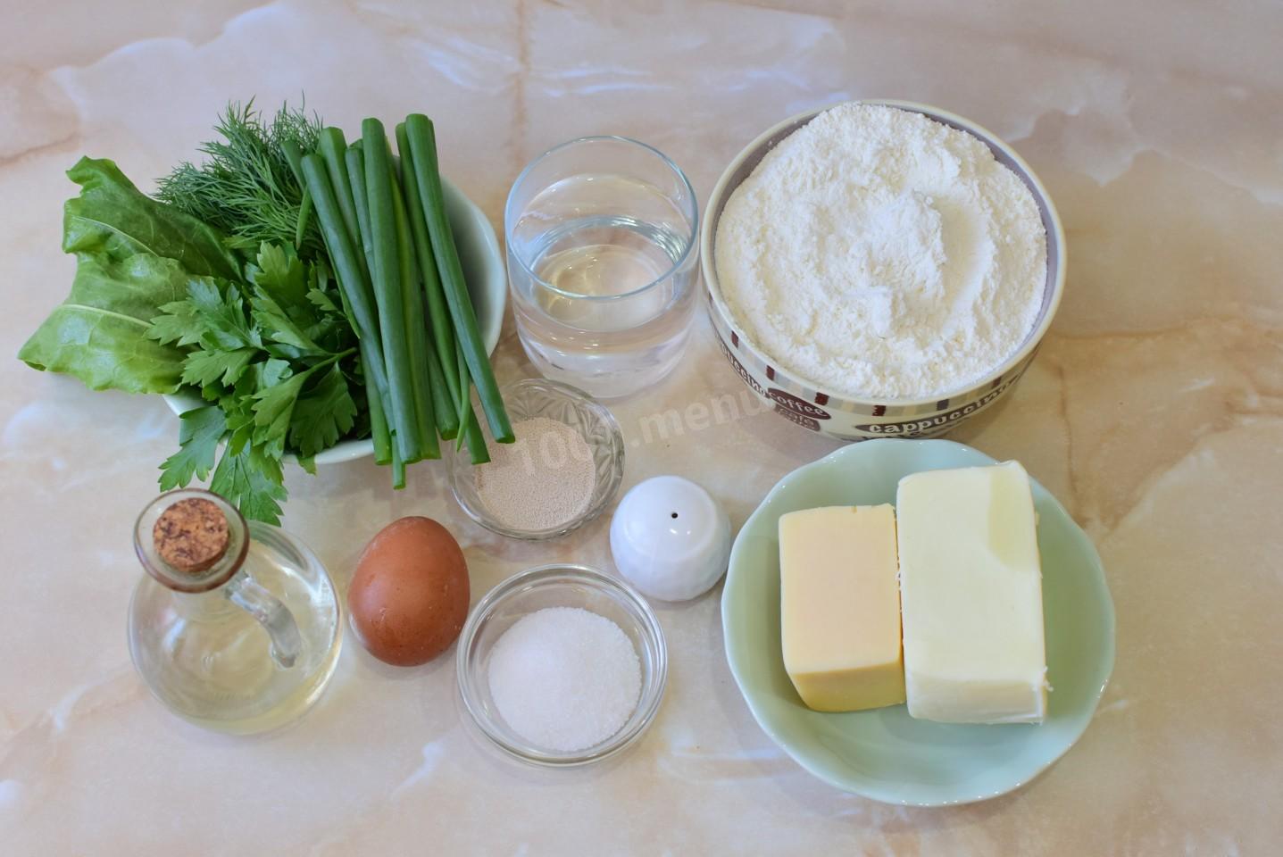 Шаг 1 приготовления Пирожки с зеленью и сыром