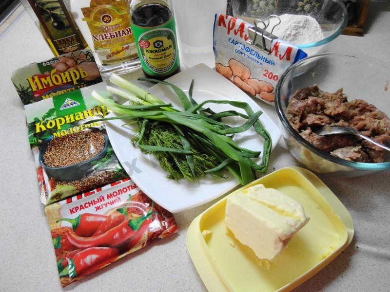 Шаг 1 приготовления Китайские лепешки с мясом
