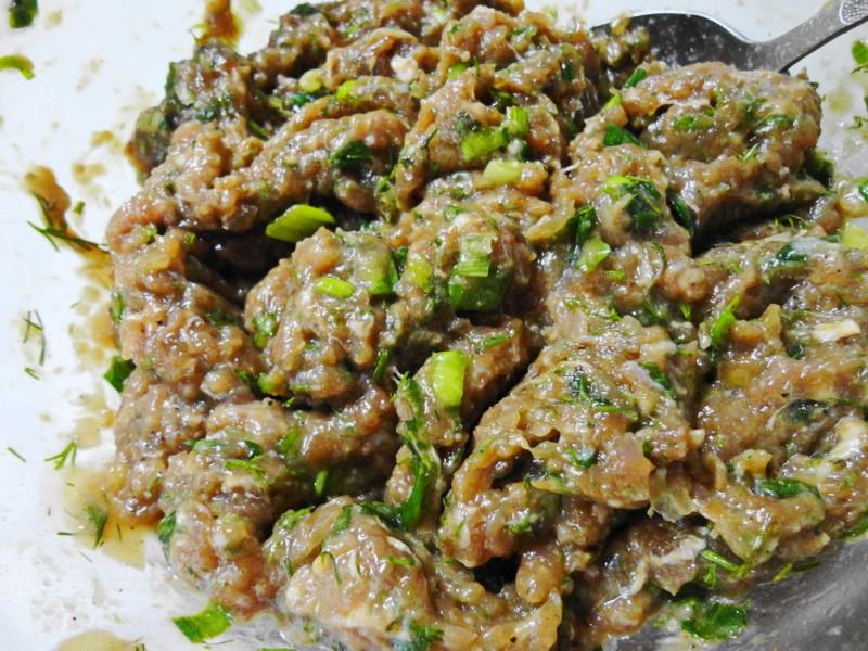 Шаг 5 приготовления Китайские лепешки с мясом