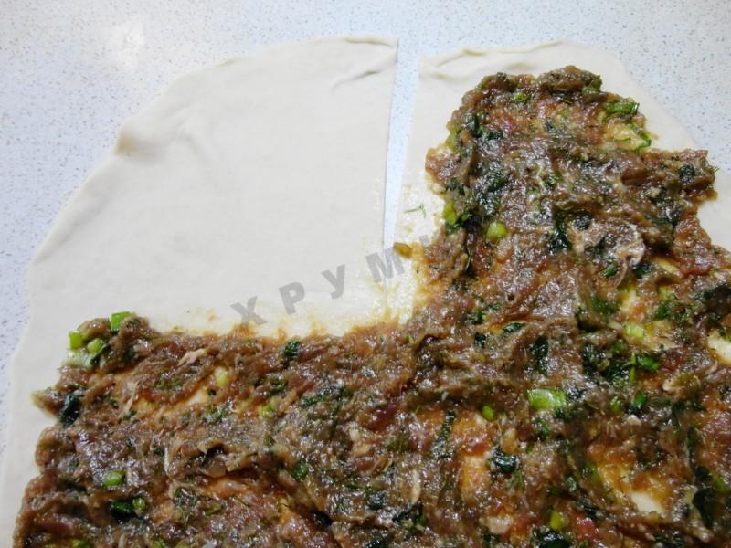 Шаг 9 приготовления Китайские лепешки с мясом