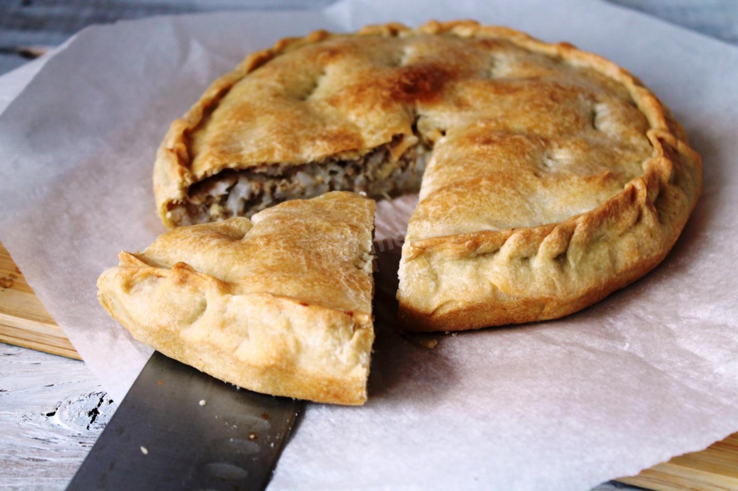 Шаг 9 приготовления Пирог с рыбой и рисом