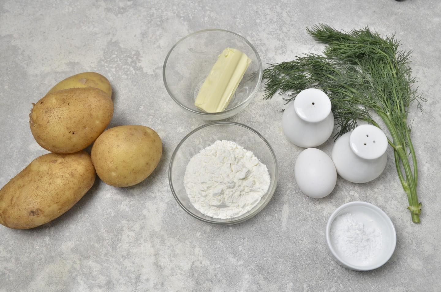 Шаг 1 приготовления Оладьи из картофельного пюре на сковороде