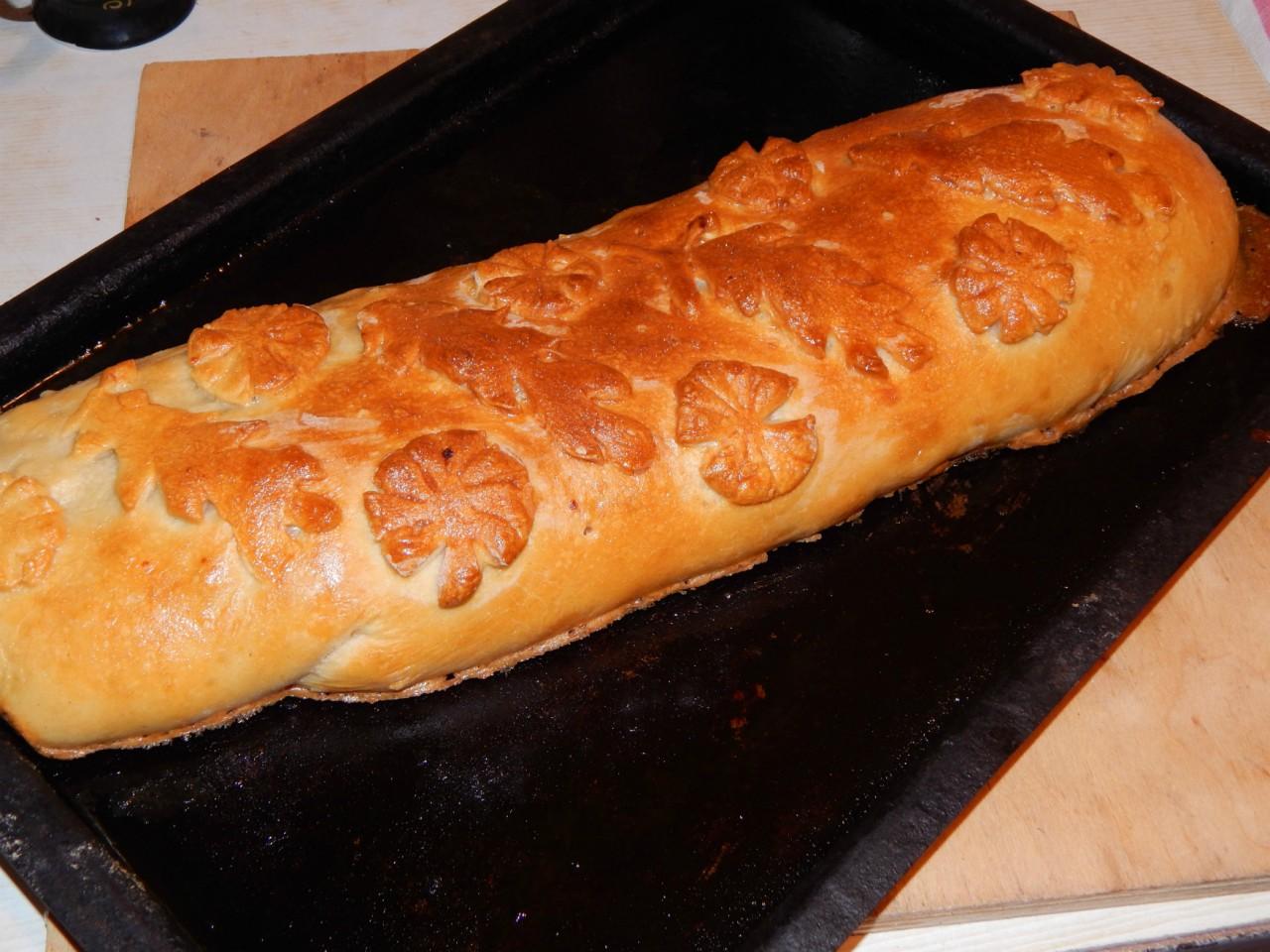 Шаг 11 приготовления Кулебяка с капустой