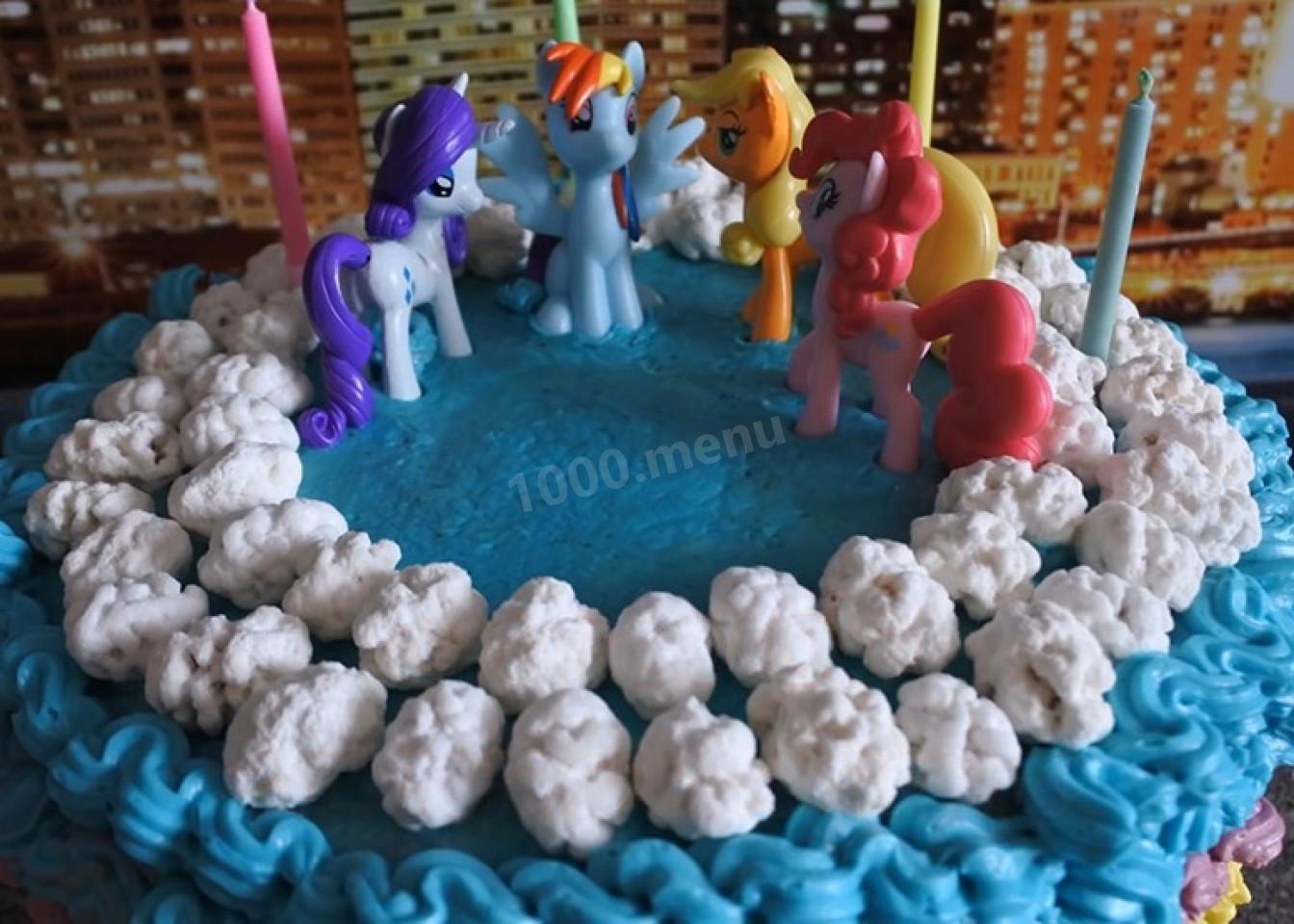 Шаг 13 приготовления Торт Литл Пони бисквитный из мастики