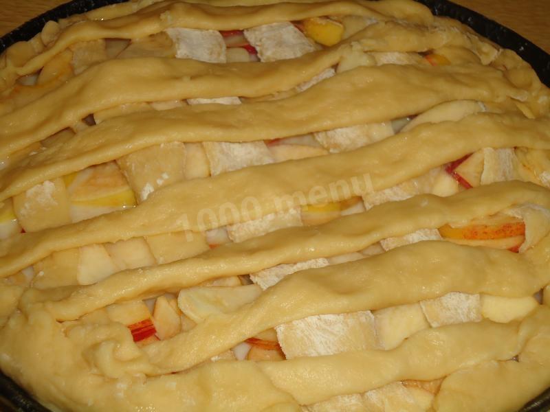 Шаг 6 приготовления Сметанный пирог с яблоками