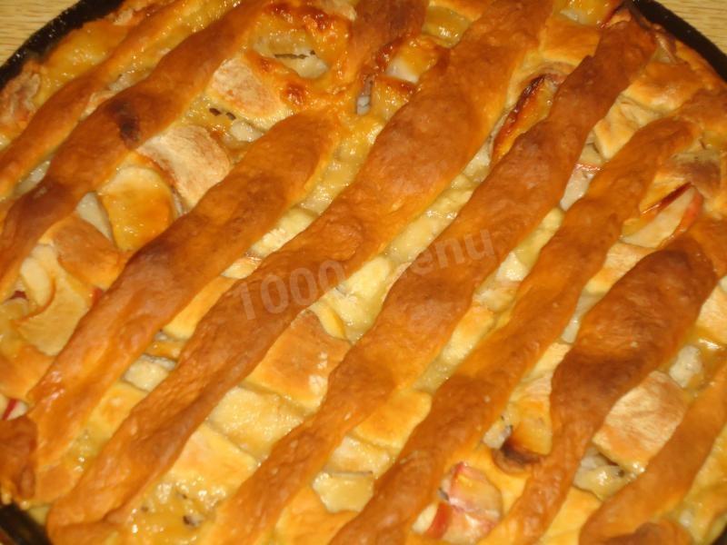 Шаг 7 приготовления Сметанный пирог с яблоками