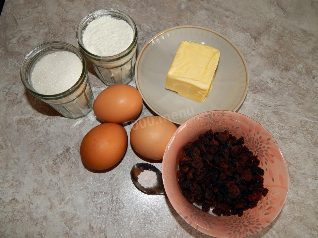 Шаг 1 приготовления Классический кекс с изюмом