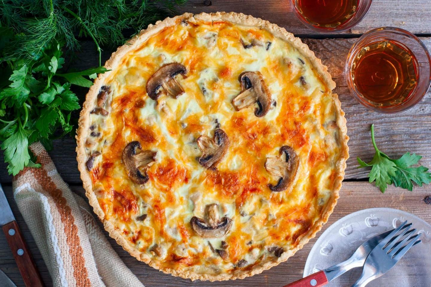 Обложка рецепта Лоранский пирог с курицей и грибами