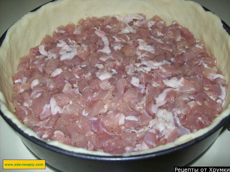 Шаг 12 приготовления Татарский пирог с мясом и картофелем
