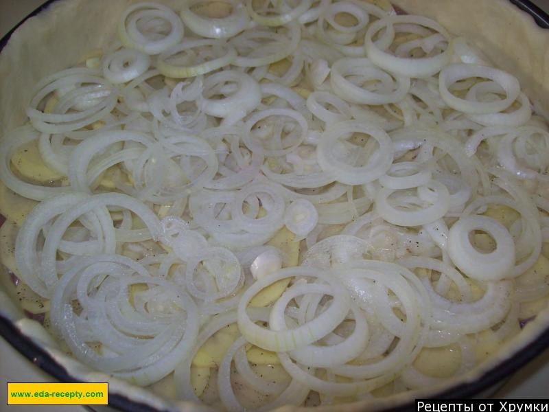 Шаг 14 приготовления Татарский пирог с мясом и картофелем