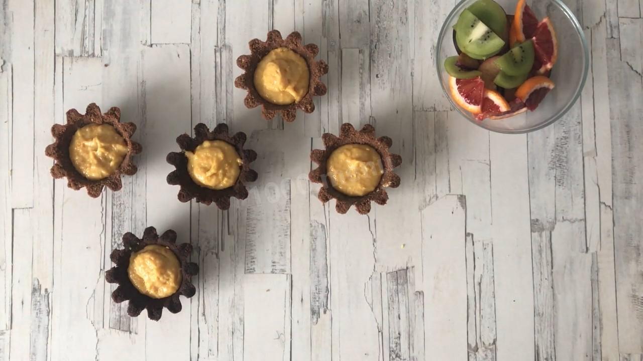 Шаг 14 приготовления Песочные корзиночки с фруктами пирожные