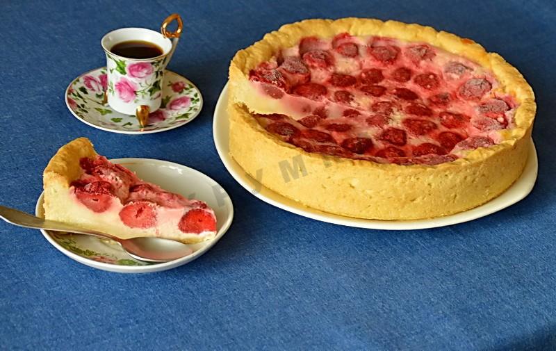Шаг 9 приготовления Ягодный пирог Клубничная полянка