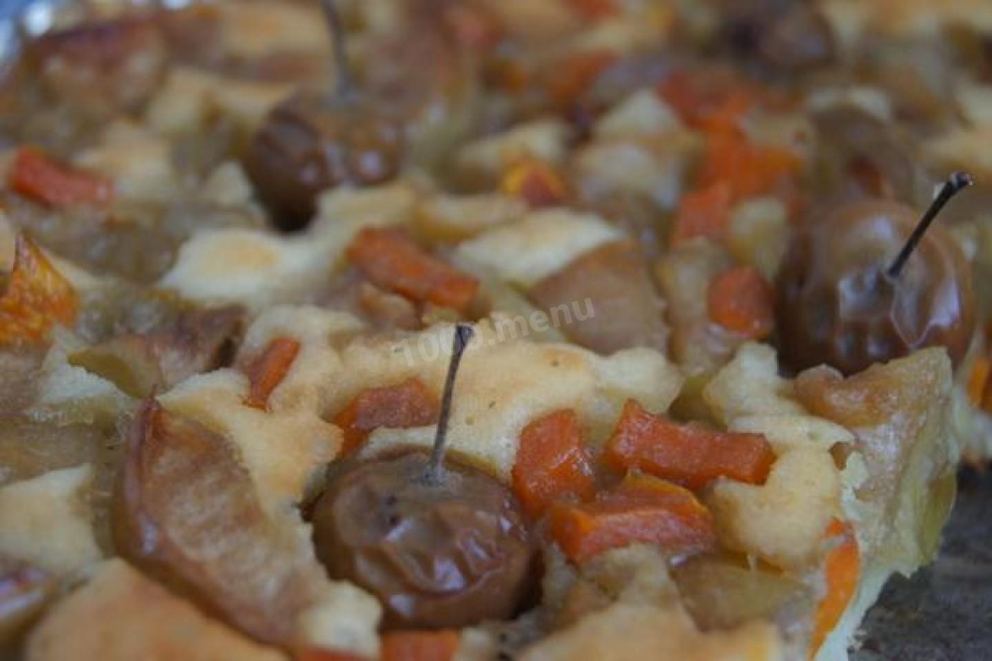 Шаг 6 приготовления Пирог с яблоками и тыквой кусочками на молоке