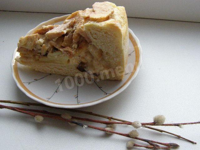 Шаг 16 приготовления Открытый дрожжевой пирог с яблоками и изюмом в духовке
