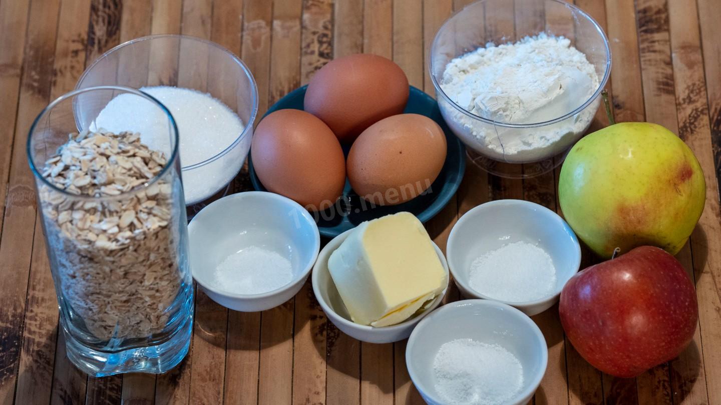 Шаг 1 приготовления Овсяное печенье с яблоками и соком лимона