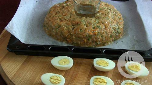 Шаг 8 приготовления Пирог из куриного фарша Рождественское кольцо