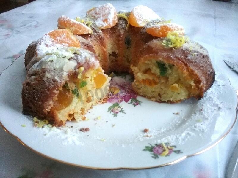Шаг 10 приготовления Кекс рождественский с мандаринами