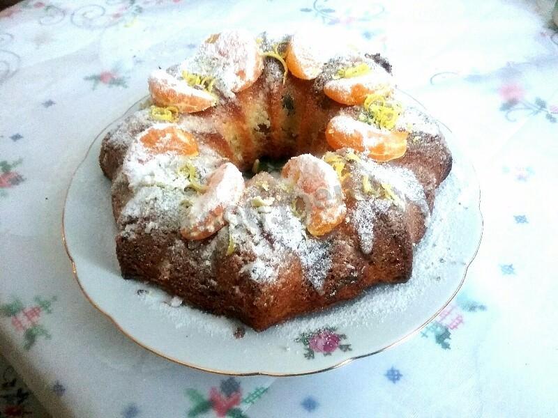 Шаг 9 приготовления Кекс рождественский с мандаринами