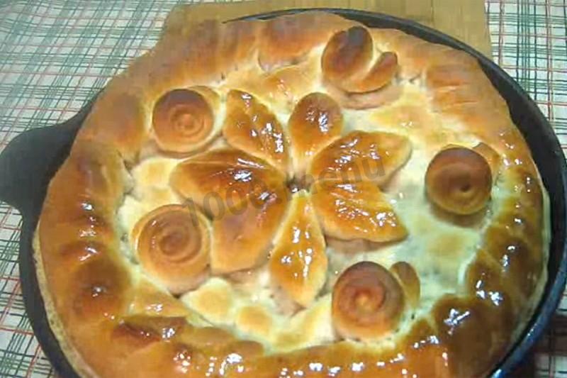 Шаг 22 приготовления Дрожжевой пирог с начинкой из капусты и шпрот