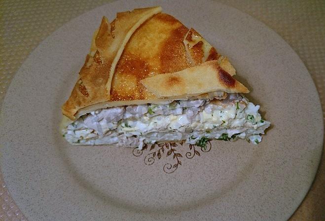 Обложка рецепта Курник из блинчиков