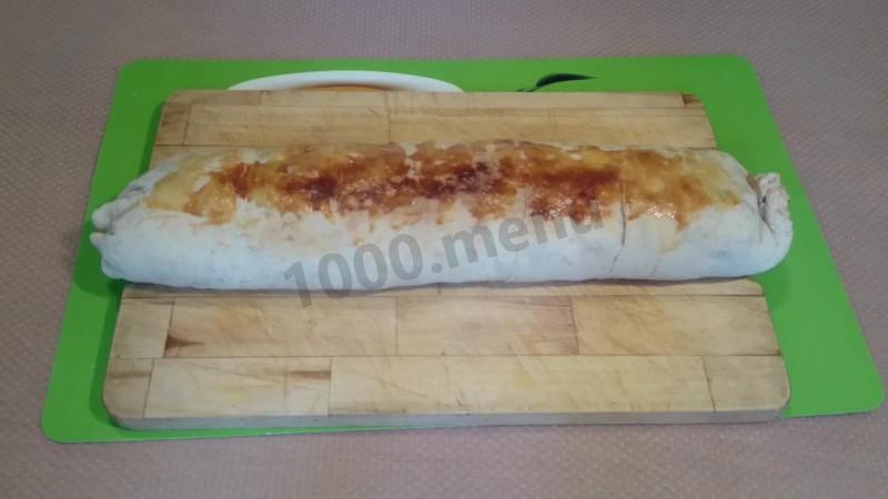 Шаг 9 приготовления Штрудель яблочный из готового слоеного теста