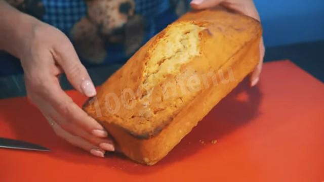 Шаг 18 приготовления Лимонный кекс на кефире с разрыхлителем