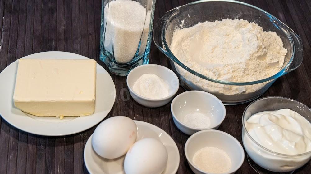 Шаг 1 приготовления Песочные рогалики с белковой начинкой