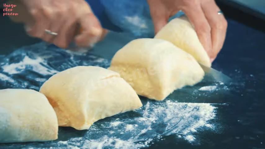 Шаг 17 приготовления Песочные рогалики с белковой начинкой