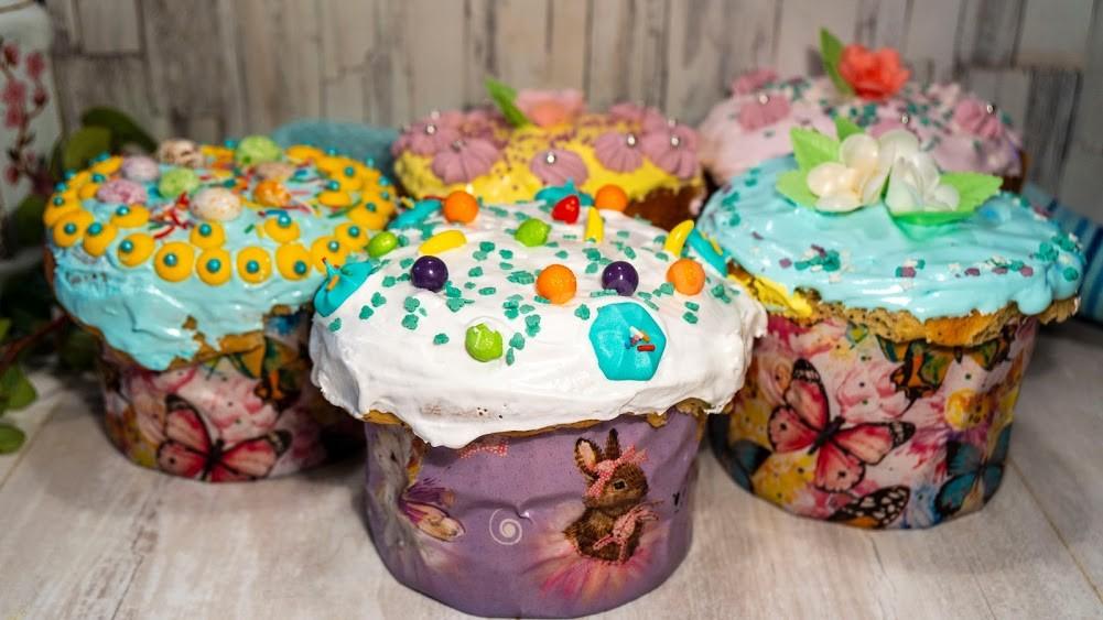 Шаг 28 приготовления Пасхальные куличи с курагой и цукатами на дрожжевом тесте