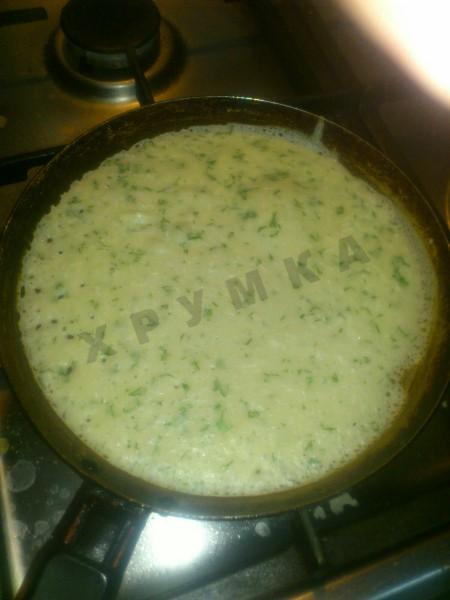 Шаг 2 приготовления Сырные блинчики с мясом