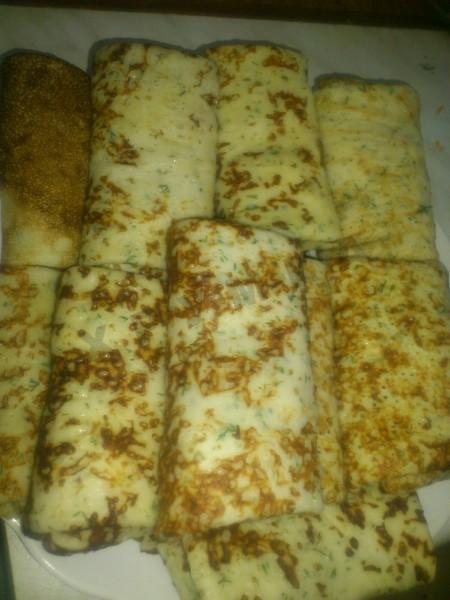 Шаг 3 приготовления Сырные блинчики с мясом