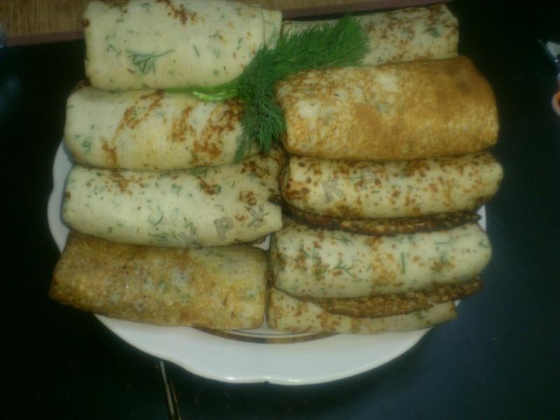Шаг 4 приготовления Сырные блинчики с мясом