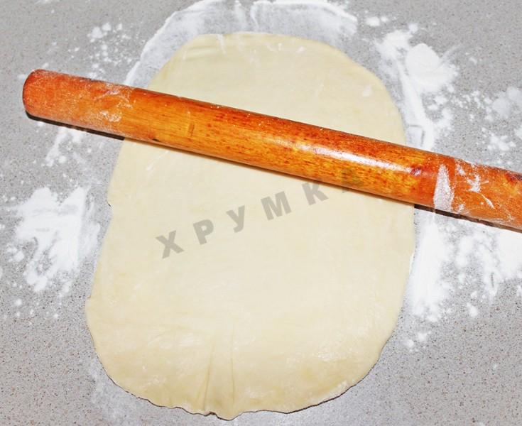 Шаг 8 приготовления Слоеные круассаны с абрикосовым вареньем