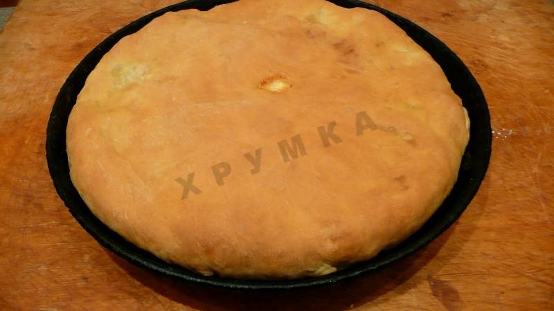 Шаг 12 приготовления Лепешка с курицей картошкой и сыром в духовке