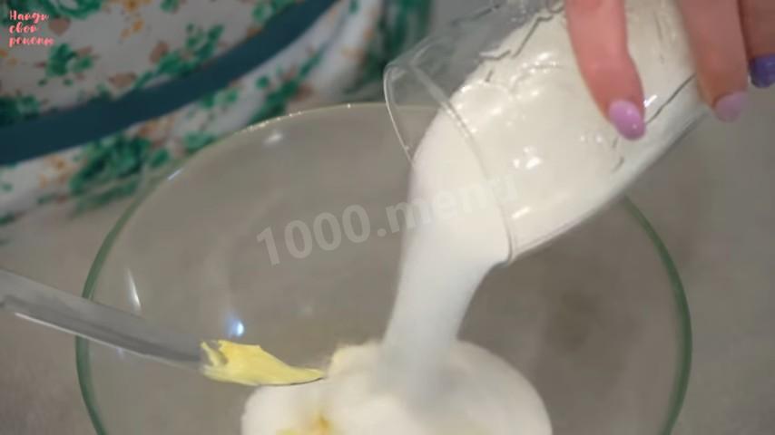 Шаг 9 приготовления Оригинальный и нежный пирог - манник Зебра