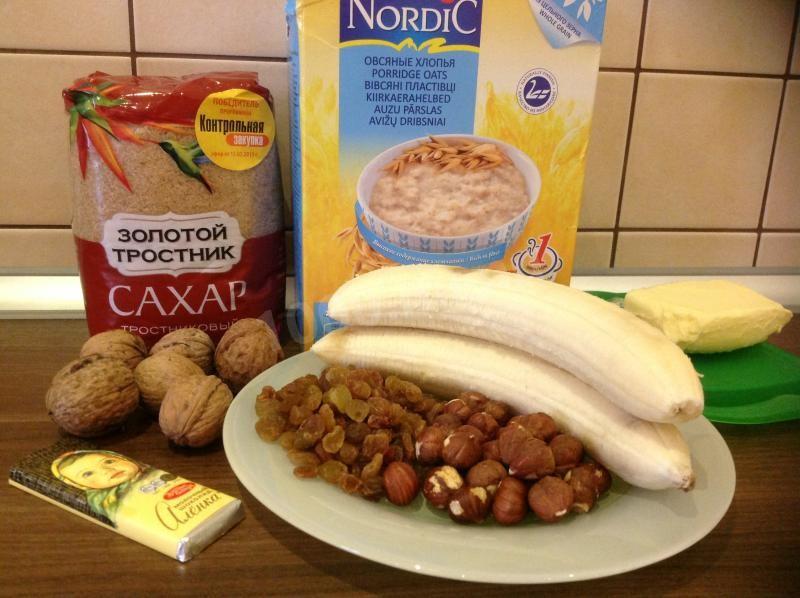 Шаг 1 приготовления Печенье с коричневым сахаром из овсянки и бананов