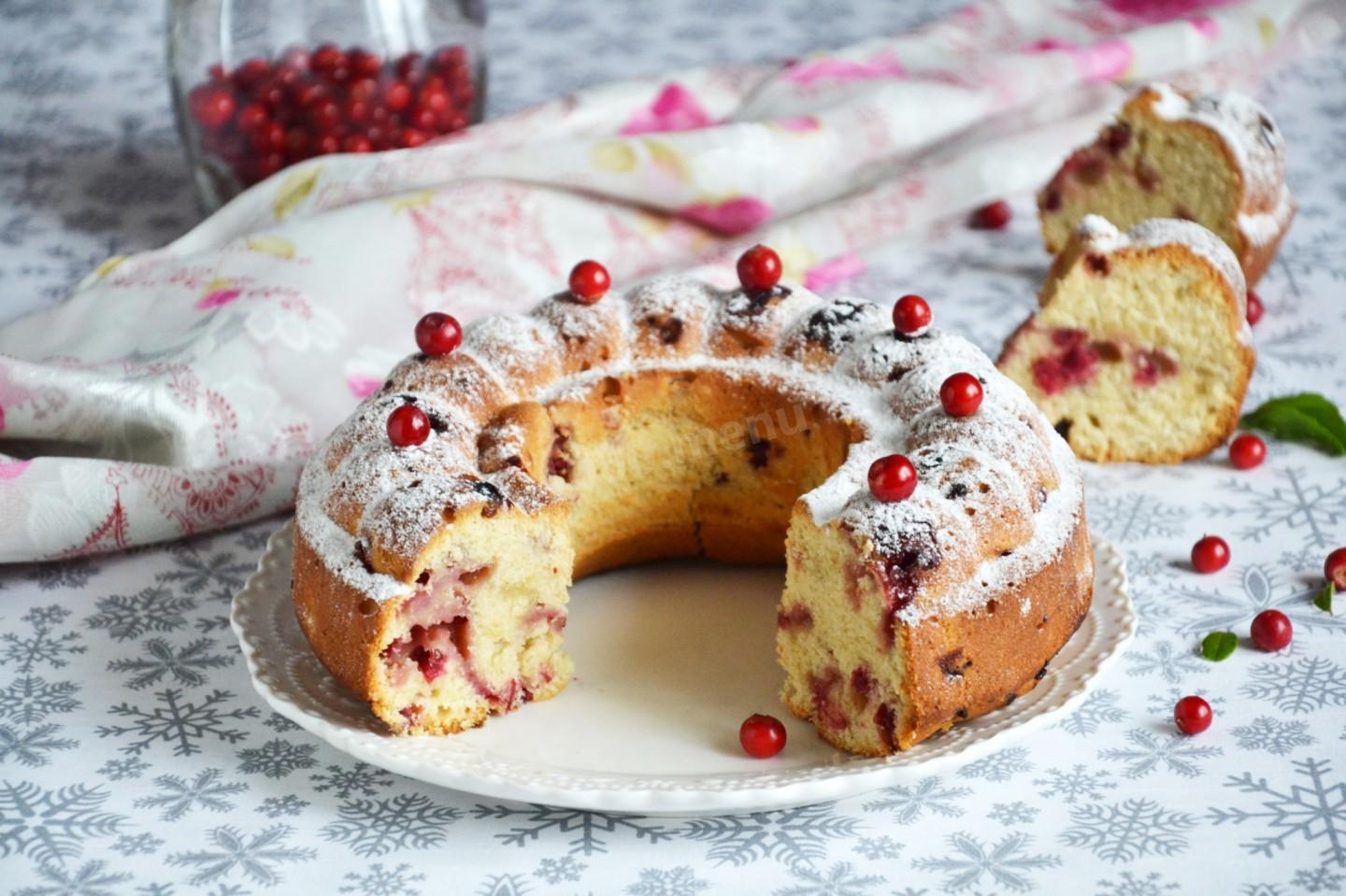 Шаг 11 приготовления Овсяный кекс с брусникой