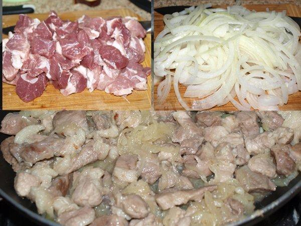 Шаг 2 приготовления Лодочки из слоеного теста с картофелем, мясом и огурчиками