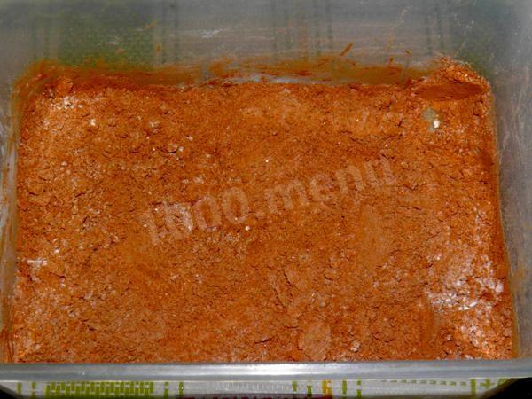 Шаг 3 приготовления Кекс с какао в микроволновке с молоком