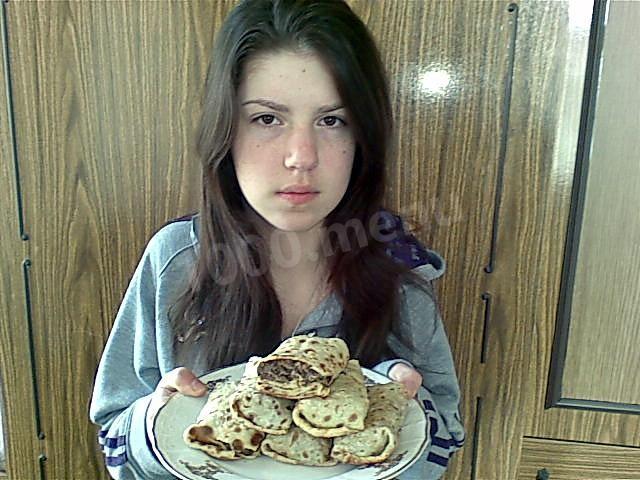 Шаг 19 приготовления Леопардики или тонкие пятнистые блинчики с телячьим лёгким