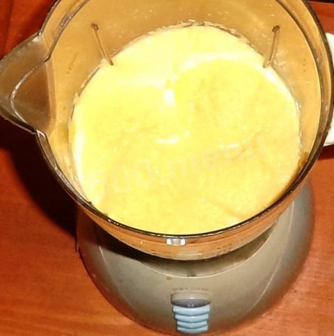 Шаг 3 приготовления Блины тыквенные на молоке