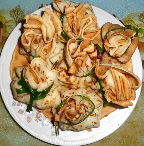 Шаг 10 приготовления Закусочные мешочки из блинов с разными несладкими начинками