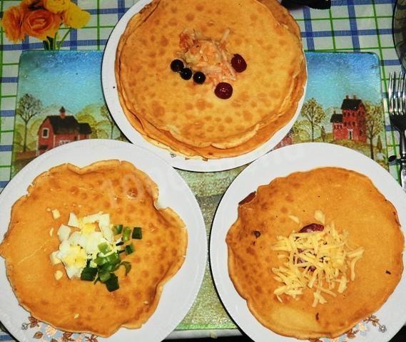 Шаг 5 приготовления Закусочные мешочки из блинов с разными несладкими начинками