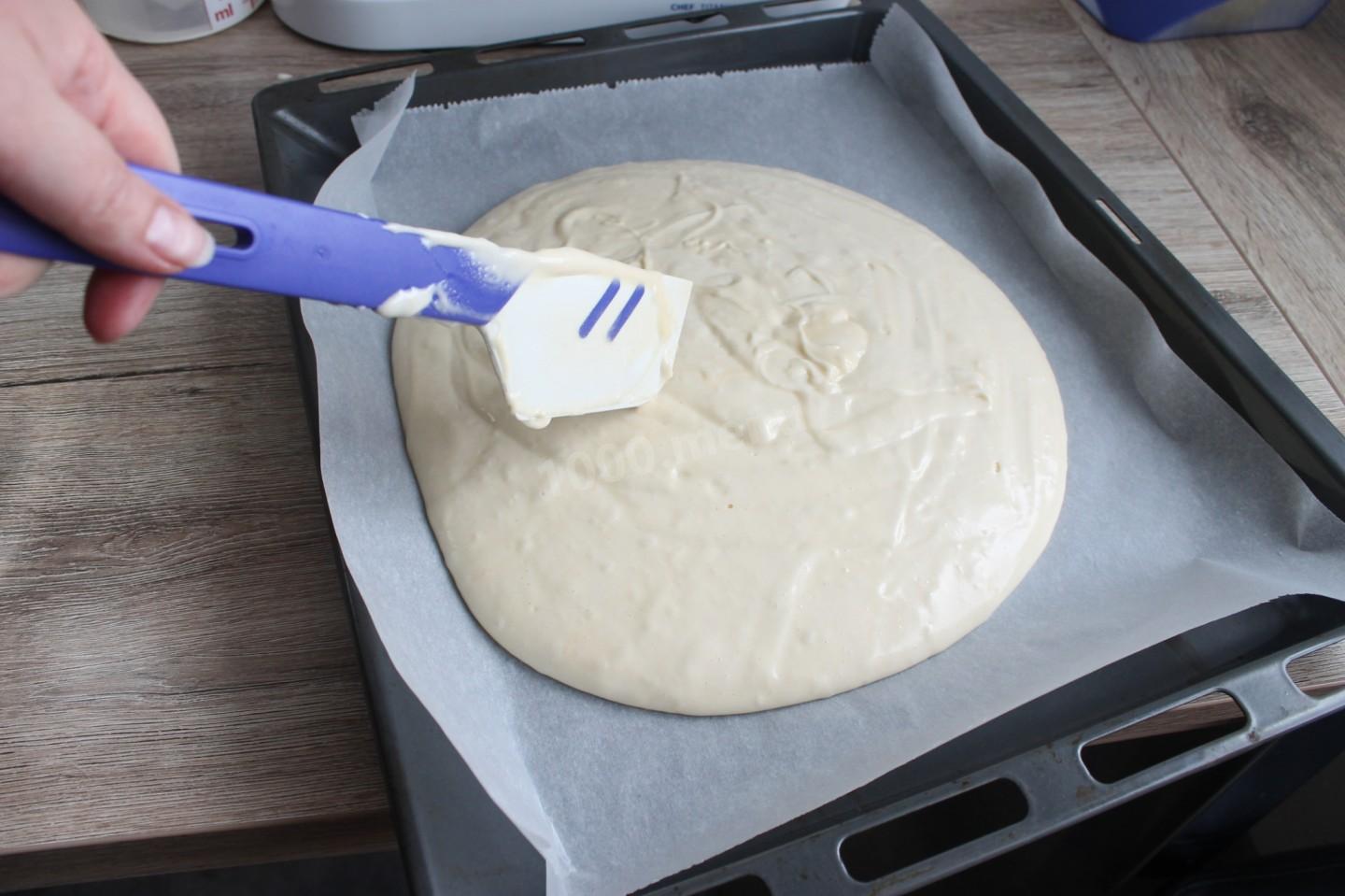 Шаг 5 приготовления Пирог Кухен с мандариновыми дольками и фисташками