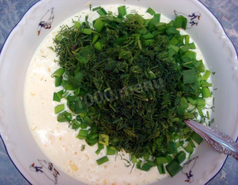 Шаг 16 приготовления Пирог с куриным филе, шампиньонами и сыром