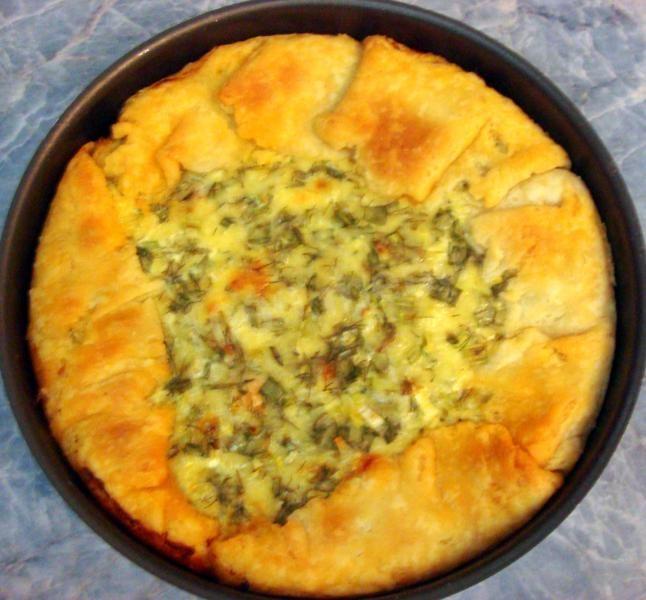 Шаг 21 приготовления Пирог с куриным филе, шампиньонами и сыром