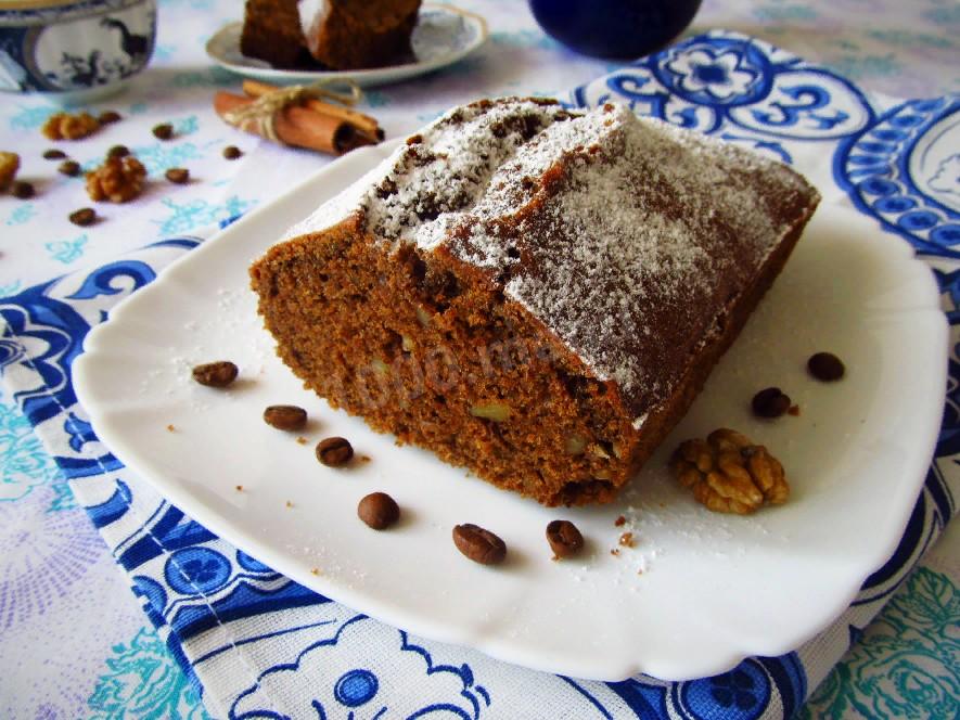 Обложка рецепта Кофейный кекс с корицей и орехами