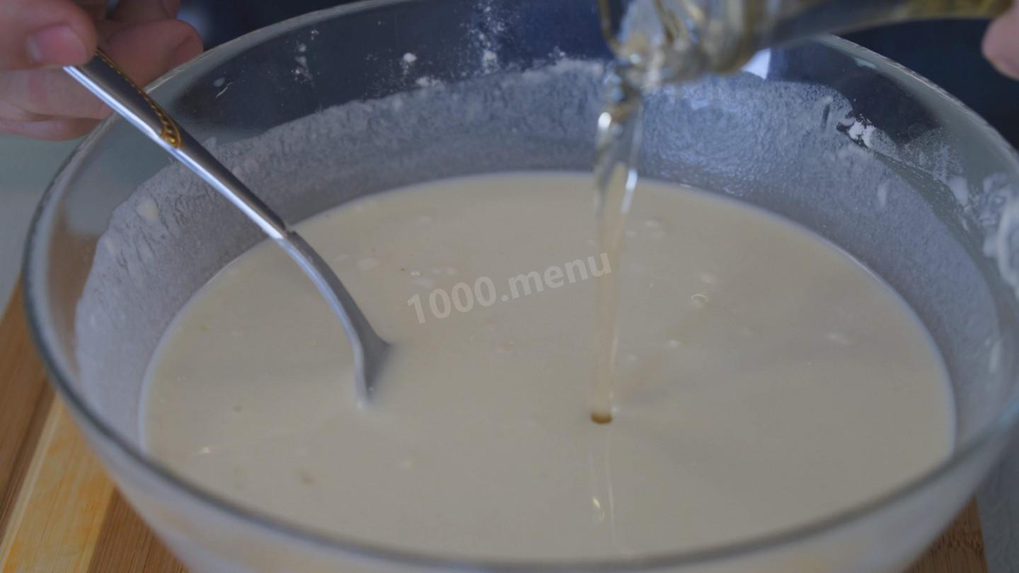Шаг 2 приготовления Блинчики с начинкой из бекона и грибов